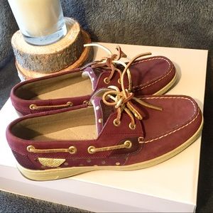 Sperry Top Sider Maroon & Gold Trim 8.5